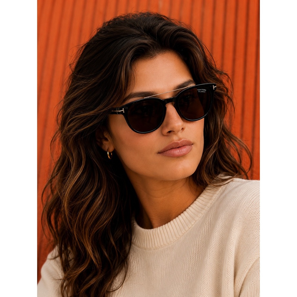 Tom Ford Sunglasses Women's OS Dark Tortoise Good Newman TF515 Polarized